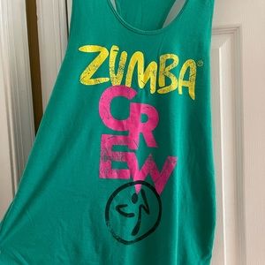 Zumba Instructor Green Racerback Tank Top, size Medium.